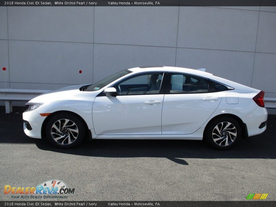 2018 Honda Civic EX Sedan White Orchid Pearl / Ivory Photo #2