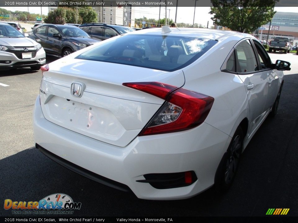 2018 Honda Civic EX Sedan White Orchid Pearl / Ivory Photo #6