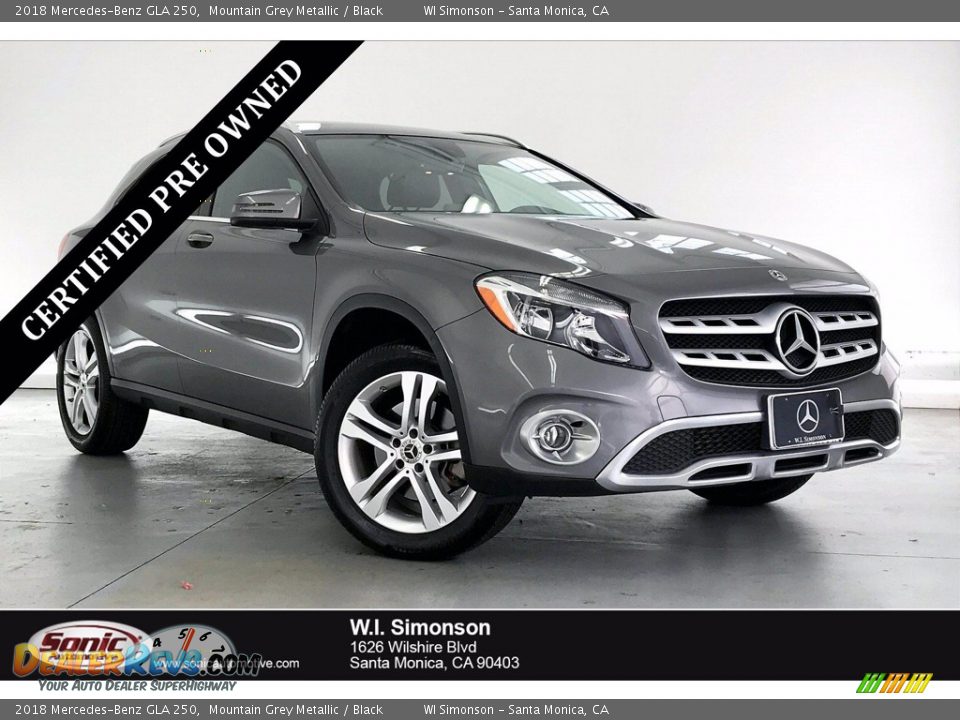 2018 Mercedes-Benz GLA 250 Mountain Grey Metallic / Black Photo #1