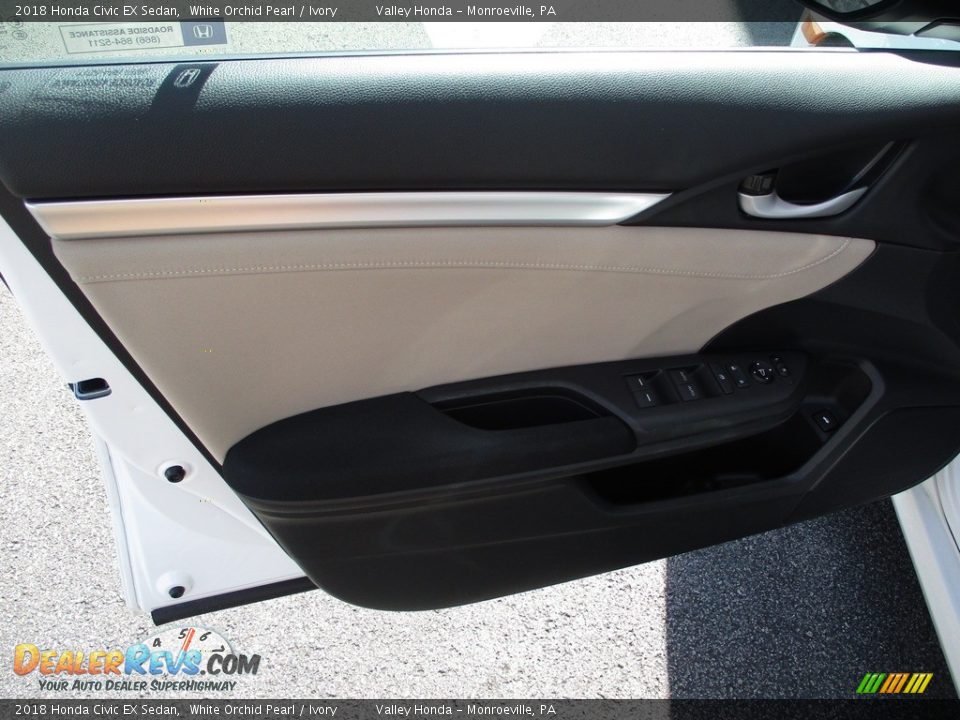 2018 Honda Civic EX Sedan White Orchid Pearl / Ivory Photo #10