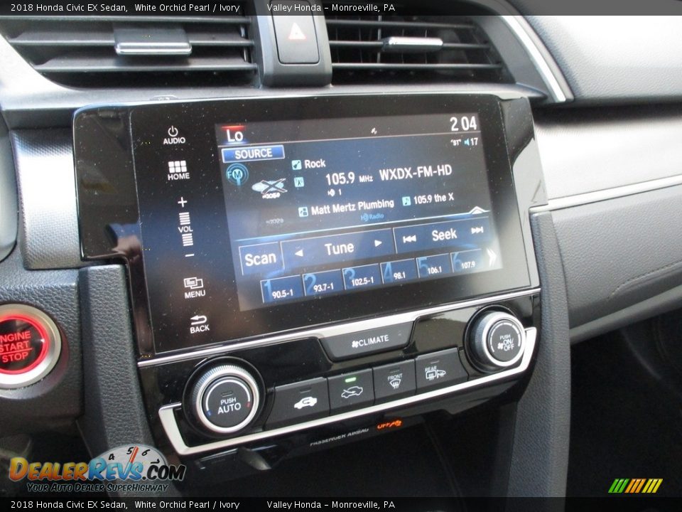 2018 Honda Civic EX Sedan White Orchid Pearl / Ivory Photo #15
