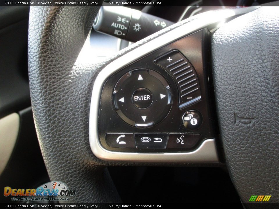 2018 Honda Civic EX Sedan White Orchid Pearl / Ivory Photo #18