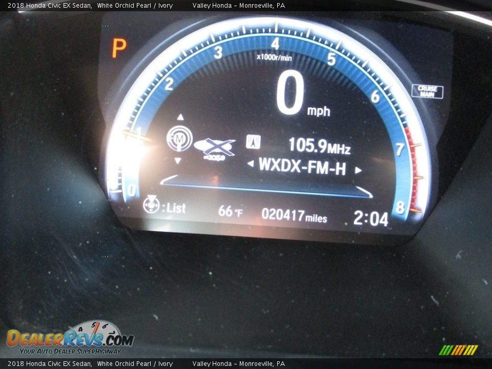2018 Honda Civic EX Sedan White Orchid Pearl / Ivory Photo #20