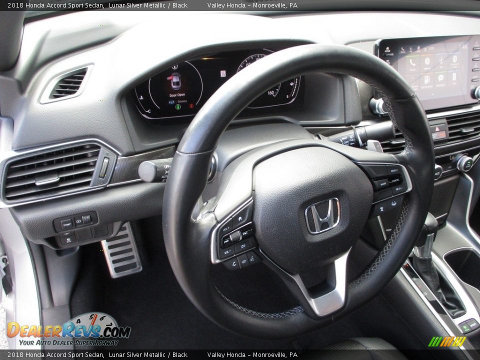 2018 Honda Accord Sport Sedan Lunar Silver Metallic / Black Photo #14