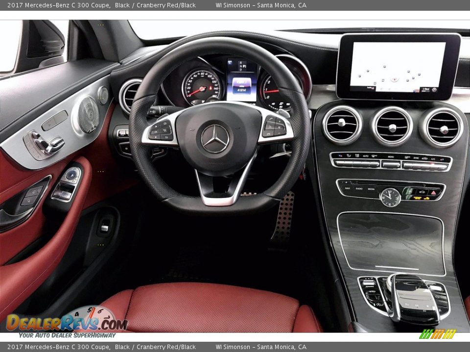 2017 Mercedes-Benz C 300 Coupe Black / Cranberry Red/Black Photo #4