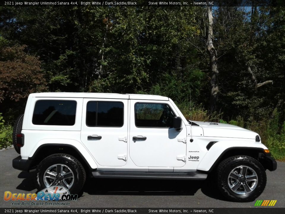 2021 Jeep Wrangler Unlimited Sahara 4x4 Bright White / Dark Saddle/Black Photo #5