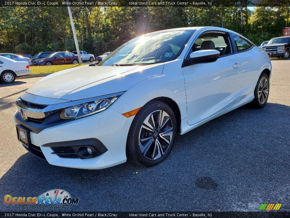 2017 Honda Civic EX-L Coupe White Orchid Pearl / Black/Gray Photo #1