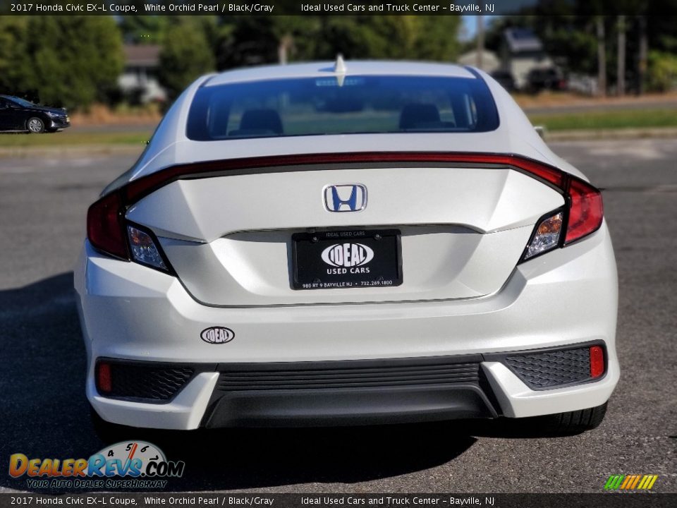 2017 Honda Civic EX-L Coupe White Orchid Pearl / Black/Gray Photo #4