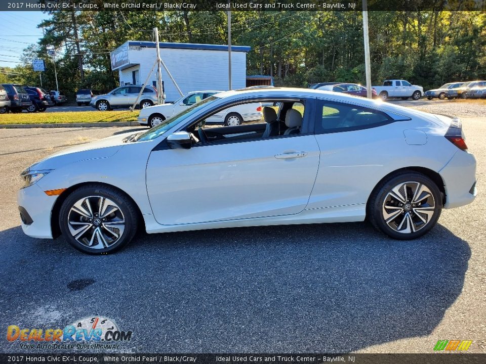 2017 Honda Civic EX-L Coupe White Orchid Pearl / Black/Gray Photo #5