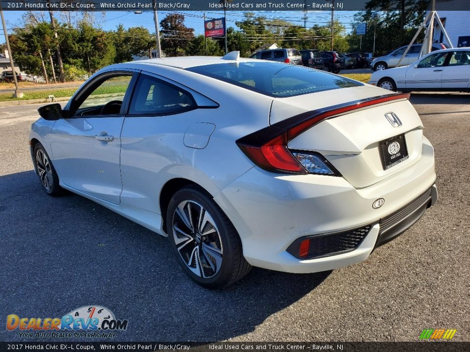 2017 Honda Civic EX-L Coupe White Orchid Pearl / Black/Gray Photo #7