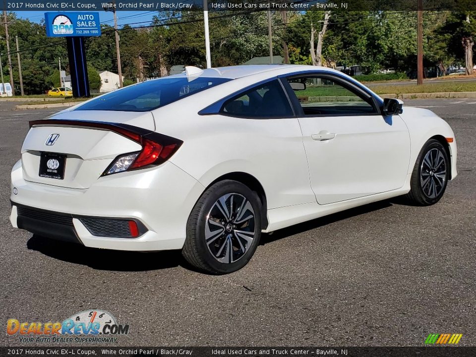 2017 Honda Civic EX-L Coupe White Orchid Pearl / Black/Gray Photo #8