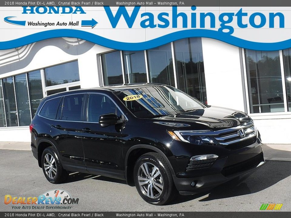 2018 Honda Pilot EX-L AWD Crystal Black Pearl / Black Photo #1