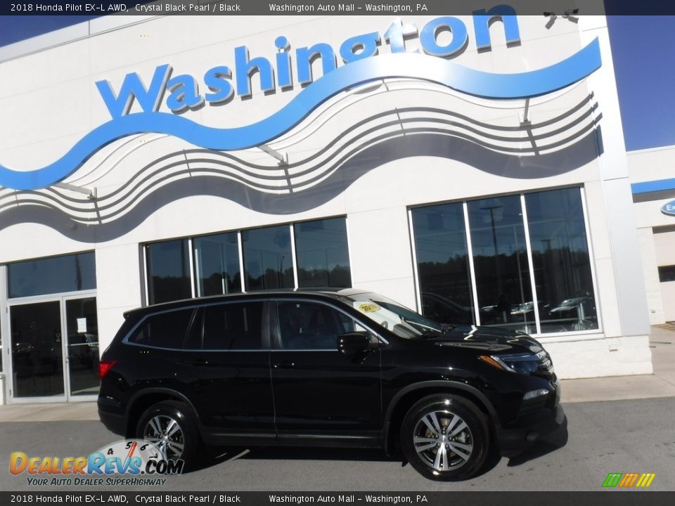 2018 Honda Pilot EX-L AWD Crystal Black Pearl / Black Photo #2
