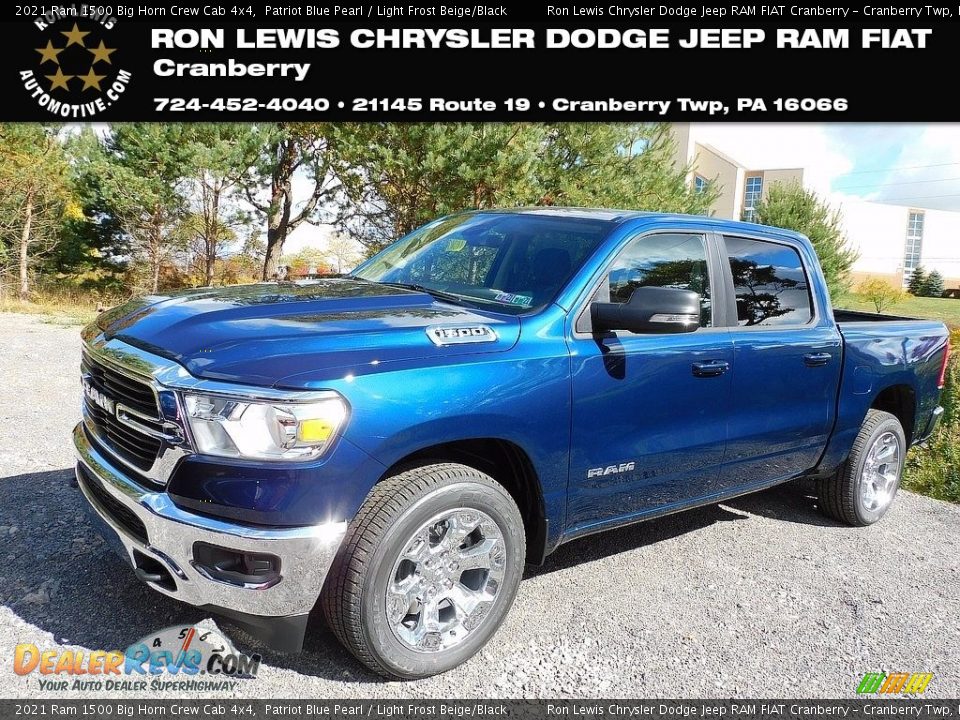 2021 Ram 1500 Big Horn Crew Cab 4x4 Patriot Blue Pearl / Light Frost Beige/Black Photo #1