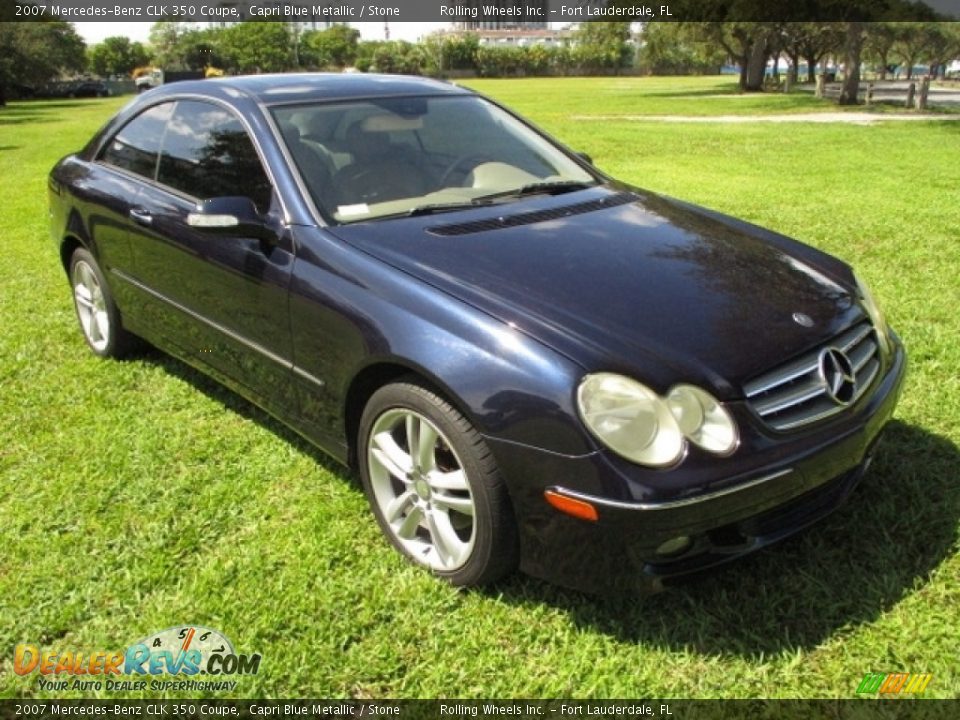 2007 Mercedes-Benz CLK 350 Coupe Capri Blue Metallic / Stone Photo #14