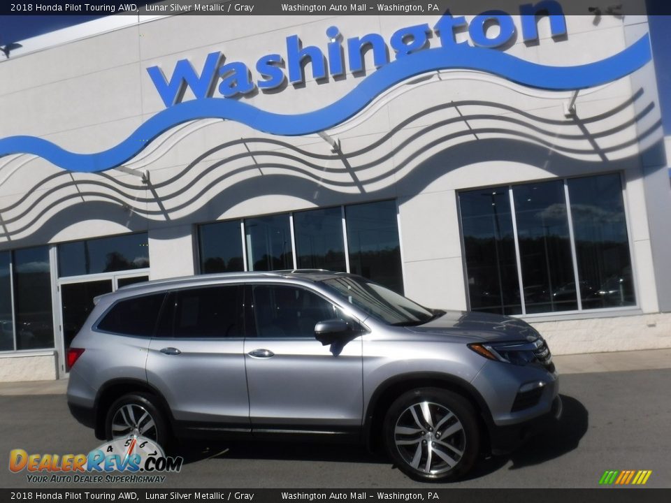 2018 Honda Pilot Touring AWD Lunar Silver Metallic / Gray Photo #2