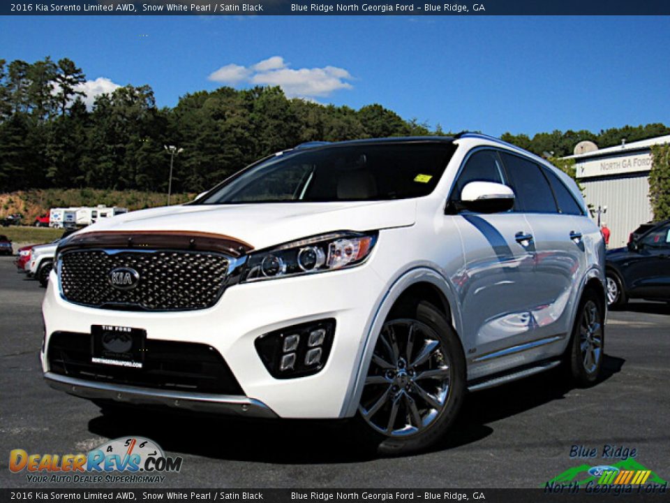 2016 Kia Sorento Limited AWD Snow White Pearl / Satin Black Photo #1