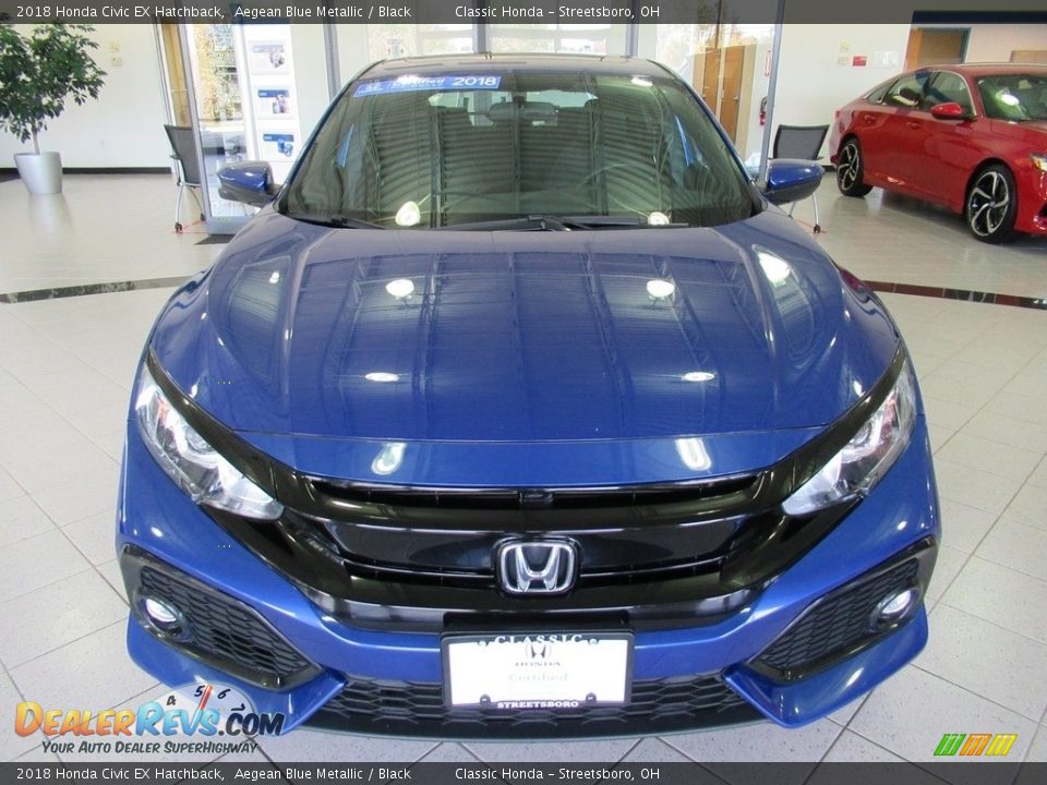 2018 Honda Civic EX Hatchback Aegean Blue Metallic / Black Photo #2