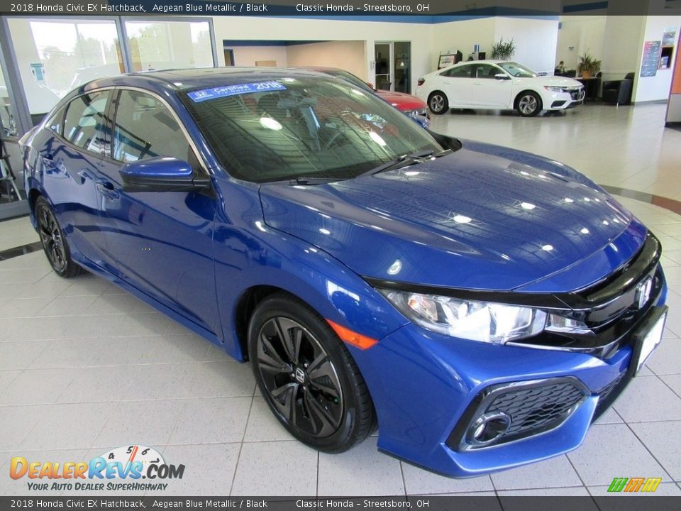 2018 Honda Civic EX Hatchback Aegean Blue Metallic / Black Photo #3