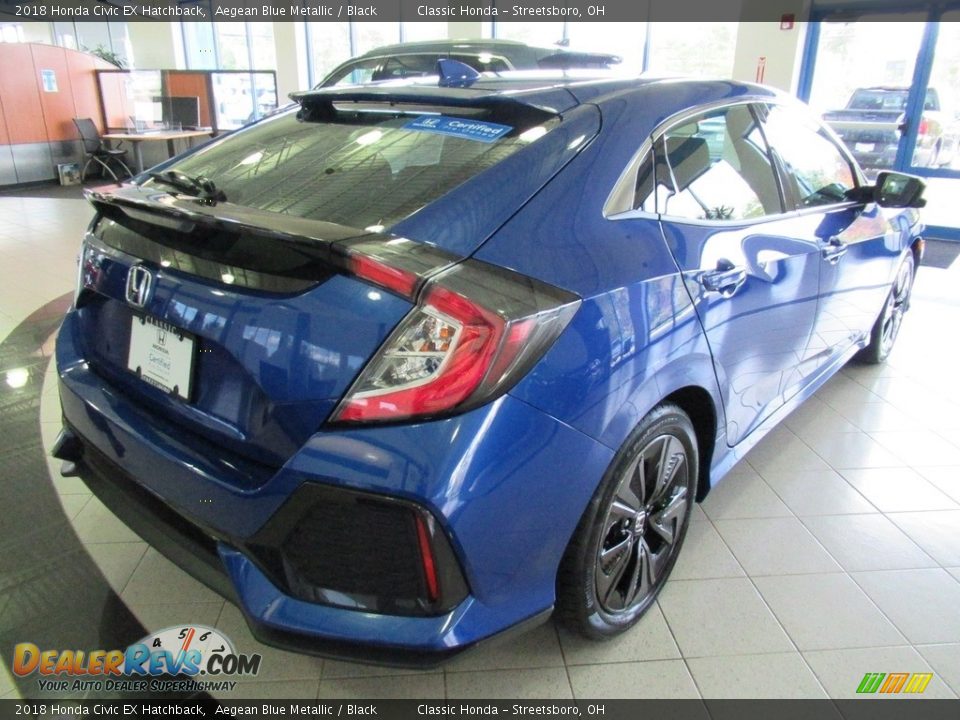 2018 Honda Civic EX Hatchback Aegean Blue Metallic / Black Photo #7