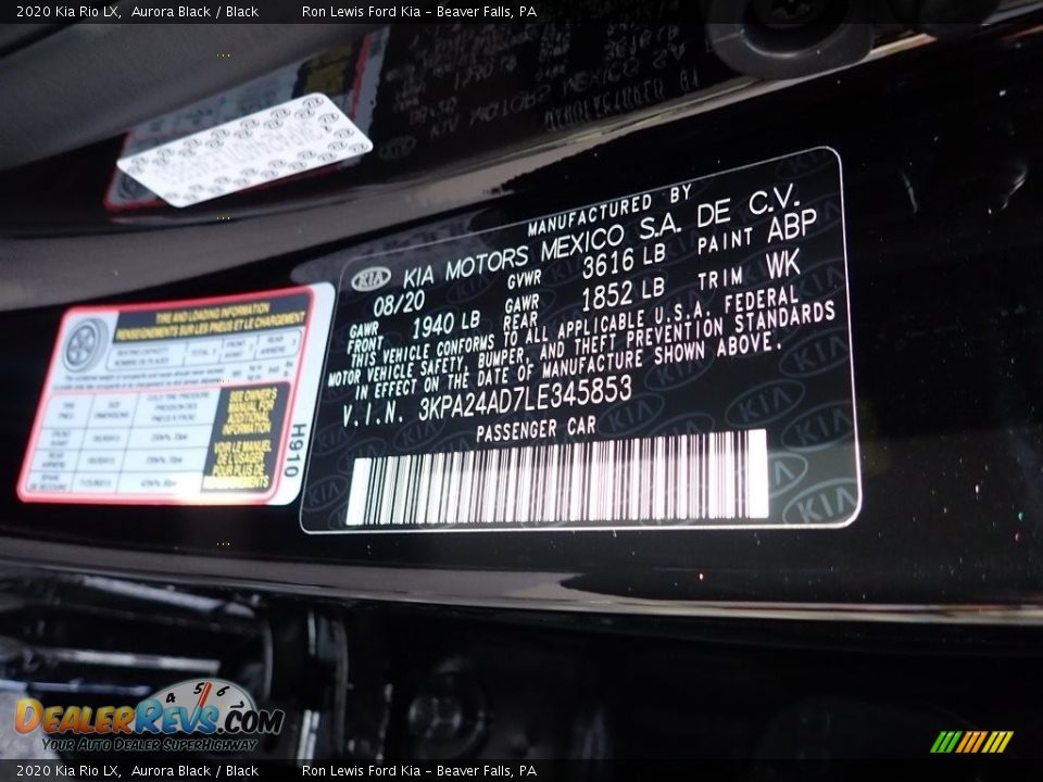 2020 Kia Rio LX Aurora Black / Black Photo #15