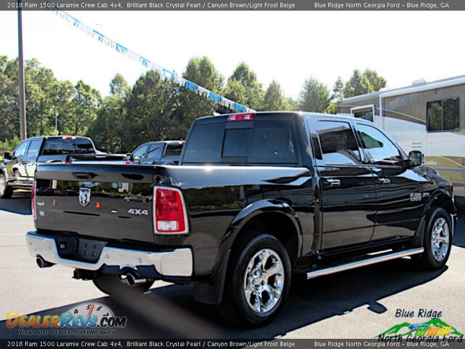 2018 Ram 1500 Laramie Crew Cab 4x4 Brilliant Black Crystal Pearl / Canyon Brown/Light Frost Beige Photo #5