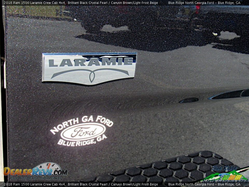2018 Ram 1500 Laramie Crew Cab 4x4 Brilliant Black Crystal Pearl / Canyon Brown/Light Frost Beige Photo #29