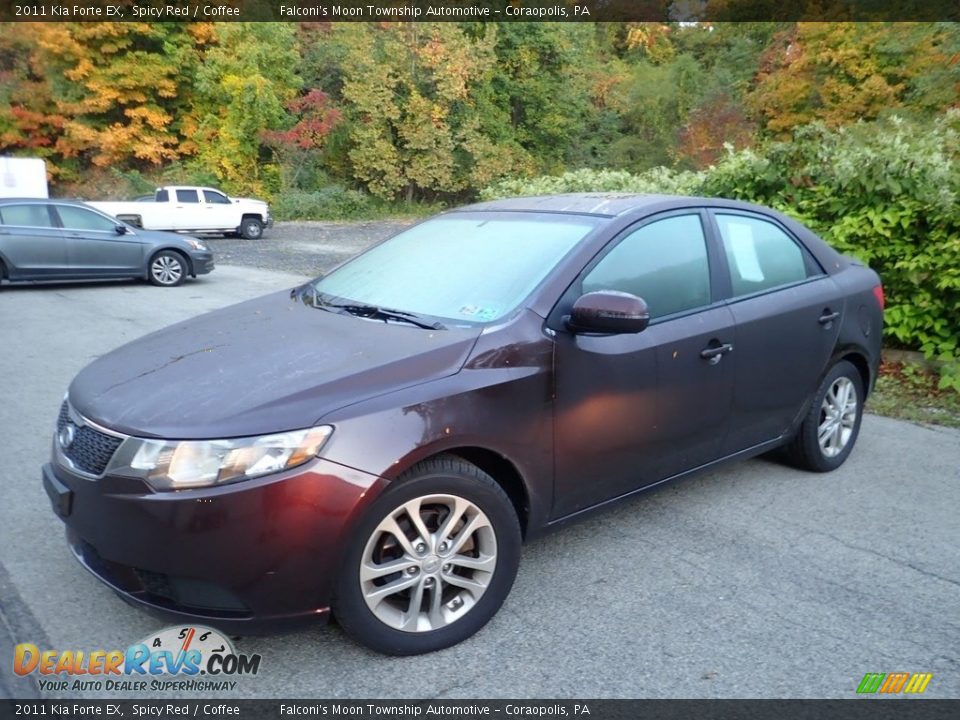 2011 Kia Forte EX Spicy Red / Coffee Photo #1