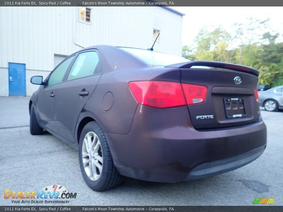 2011 Kia Forte EX Spicy Red / Coffee Photo #2