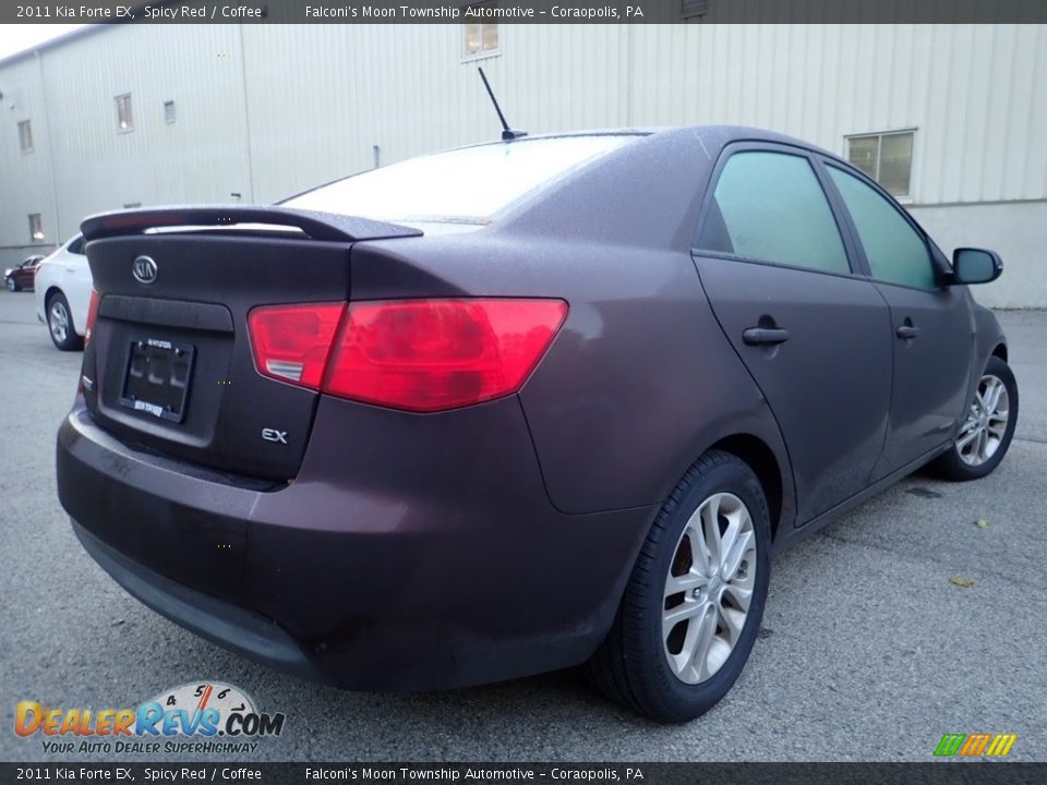 2011 Kia Forte EX Spicy Red / Coffee Photo #3