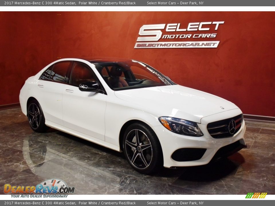 2017 Mercedes-Benz C 300 4Matic Sedan Polar White / Cranberry Red/Black Photo #3