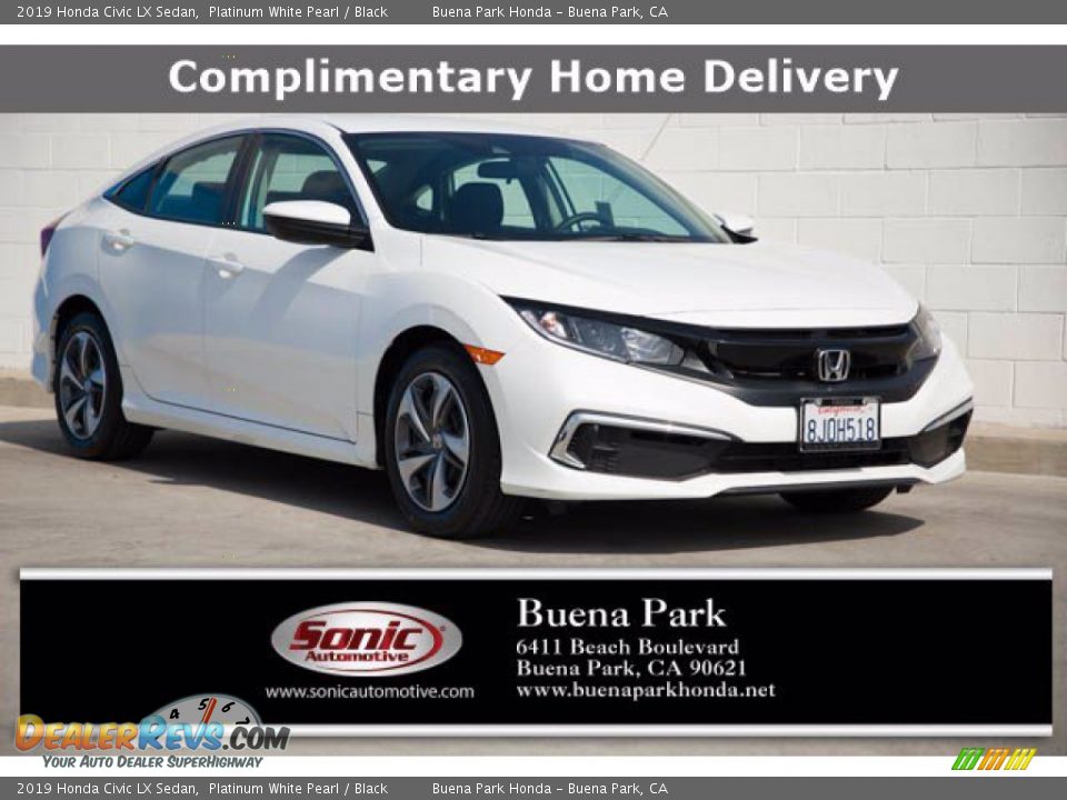 2019 Honda Civic LX Sedan Platinum White Pearl / Black Photo #1