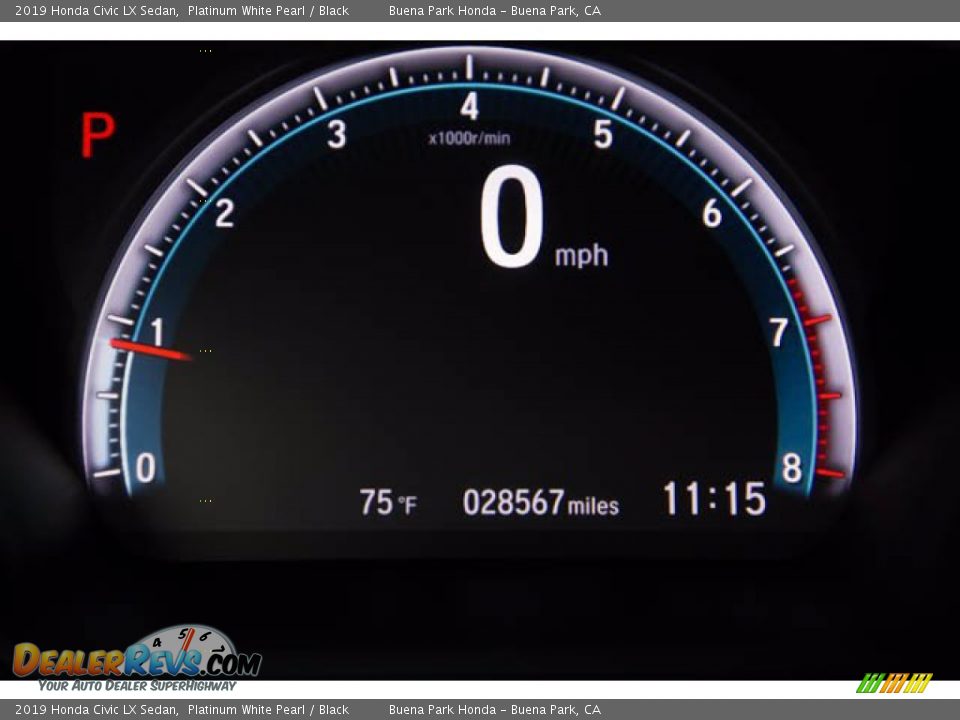 2019 Honda Civic LX Sedan Platinum White Pearl / Black Photo #6