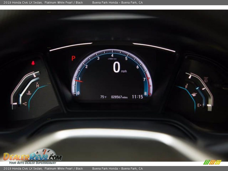 2019 Honda Civic LX Sedan Platinum White Pearl / Black Photo #27