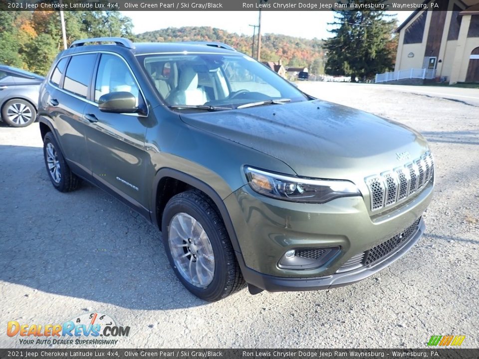 2021 Jeep Cherokee Latitude Lux 4x4 Olive Green Pearl / Ski Gray/Black Photo #7