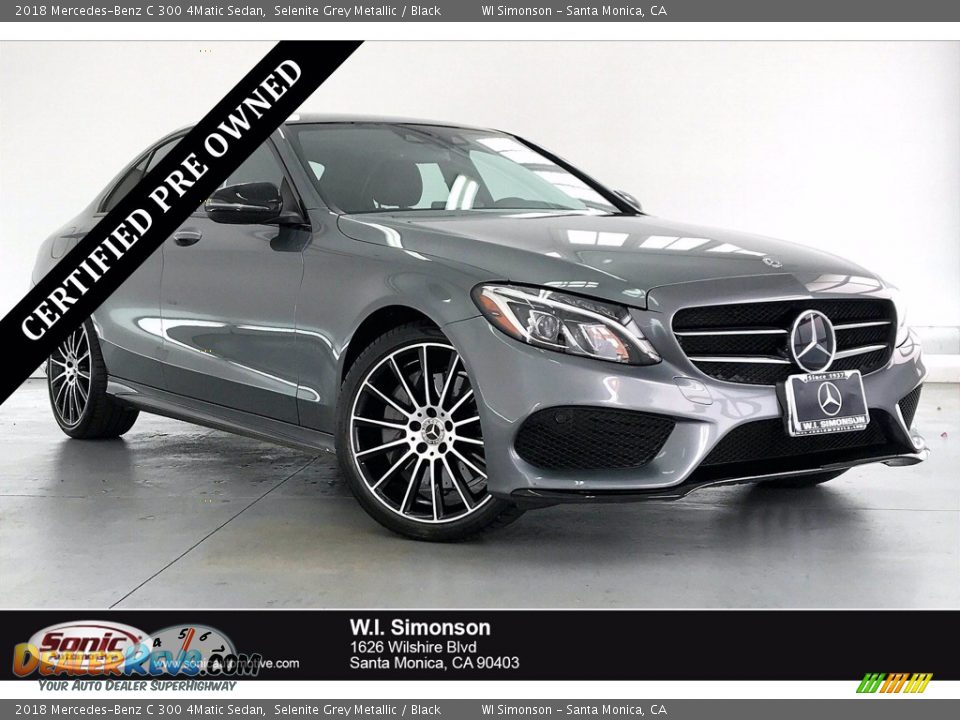 2018 Mercedes-Benz C 300 4Matic Sedan Selenite Grey Metallic / Black Photo #1