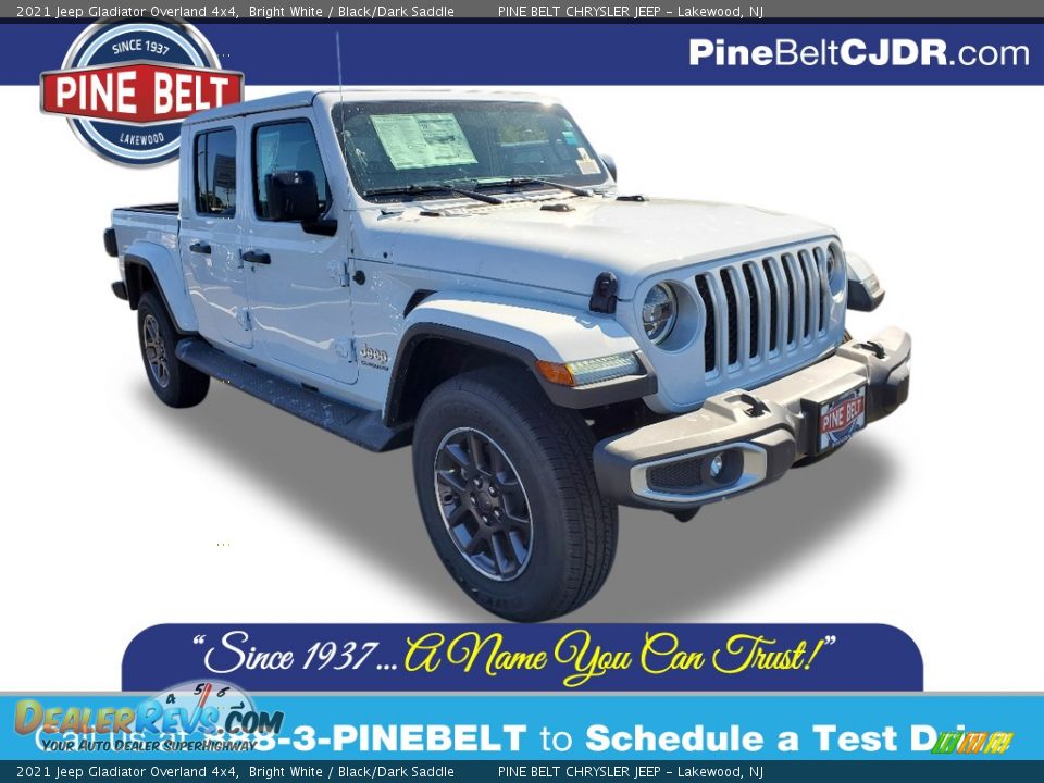 2021 Jeep Gladiator Overland 4x4 Bright White / Black/Dark Saddle Photo #1