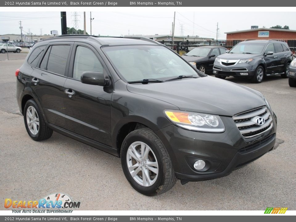 2012 Hyundai Santa Fe Limited V6 Black Forest Green / Beige Photo #7