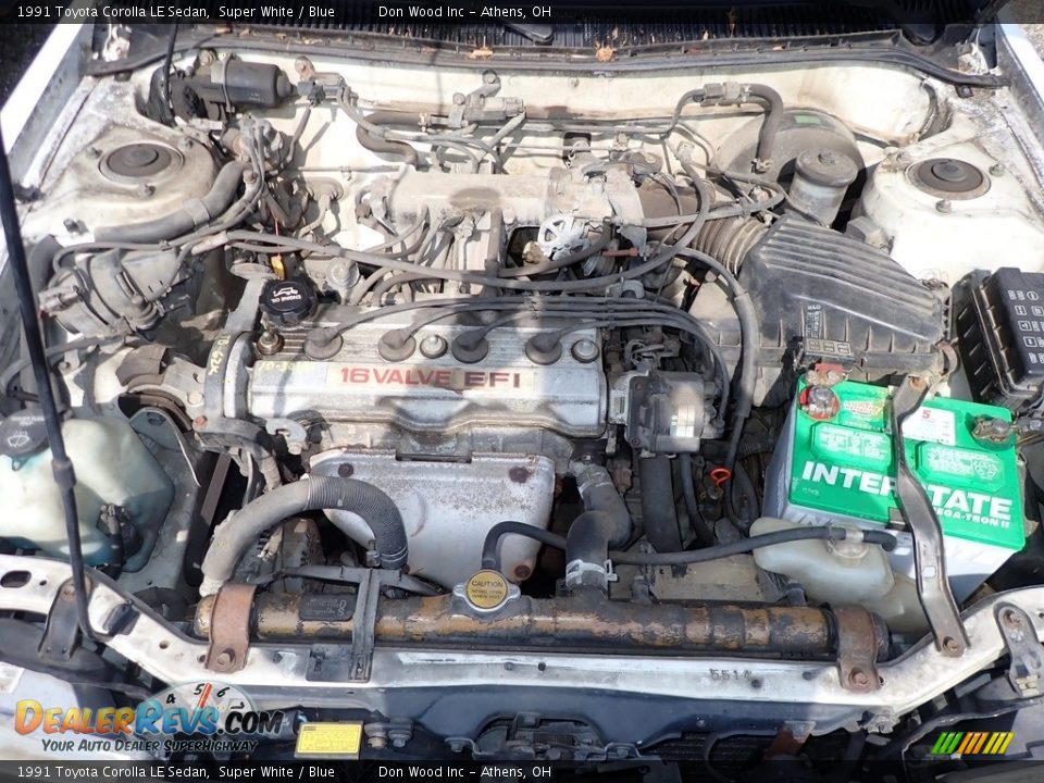 1991 Toyota Corolla LE Sedan Super White / Blue Photo #5