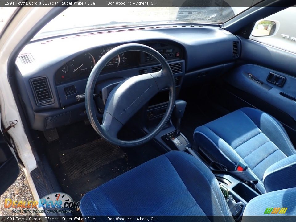 Blue Interior - 1991 Toyota Corolla LE Sedan Photo #14