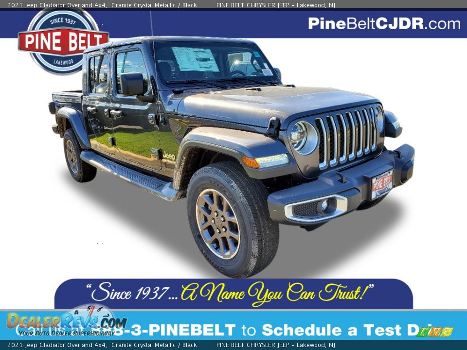 2021 Jeep Gladiator Overland 4x4 Granite Crystal Metallic / Black Photo #1