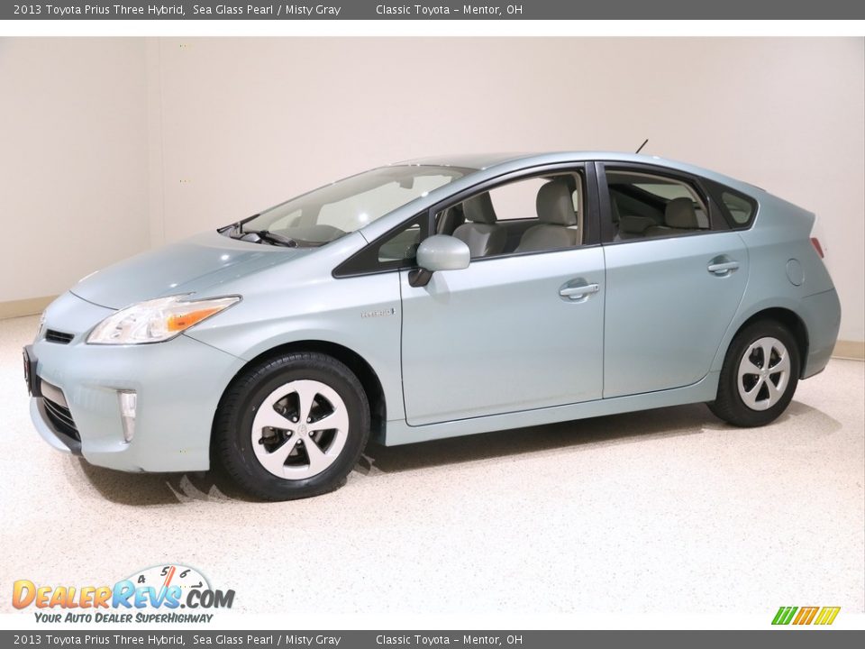 2013 Toyota Prius Three Hybrid Sea Glass Pearl / Misty Gray Photo #3
