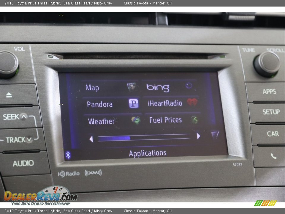 2013 Toyota Prius Three Hybrid Sea Glass Pearl / Misty Gray Photo #12