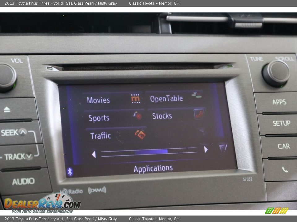 2013 Toyota Prius Three Hybrid Sea Glass Pearl / Misty Gray Photo #13