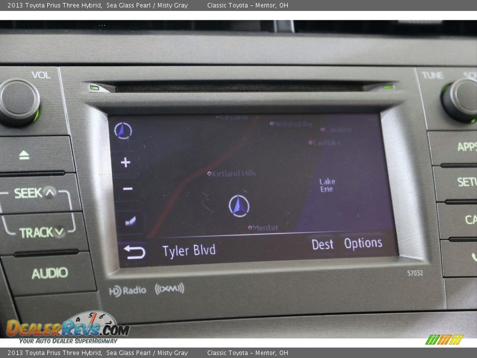 2013 Toyota Prius Three Hybrid Sea Glass Pearl / Misty Gray Photo #14