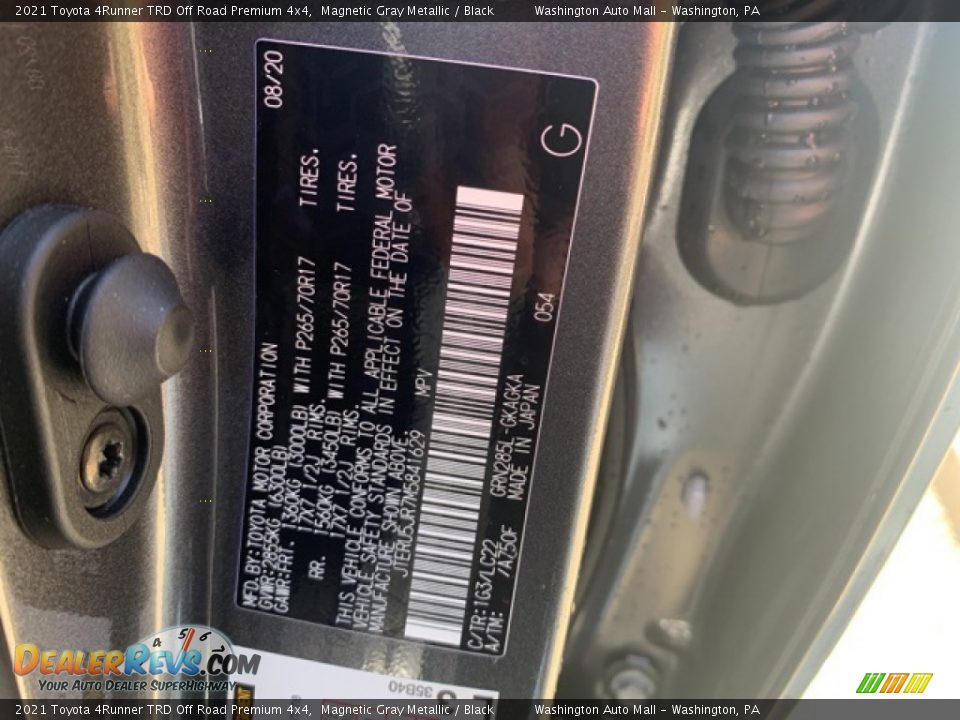 2021 Toyota 4Runner TRD Off Road Premium 4x4 Magnetic Gray Metallic / Black Photo #34