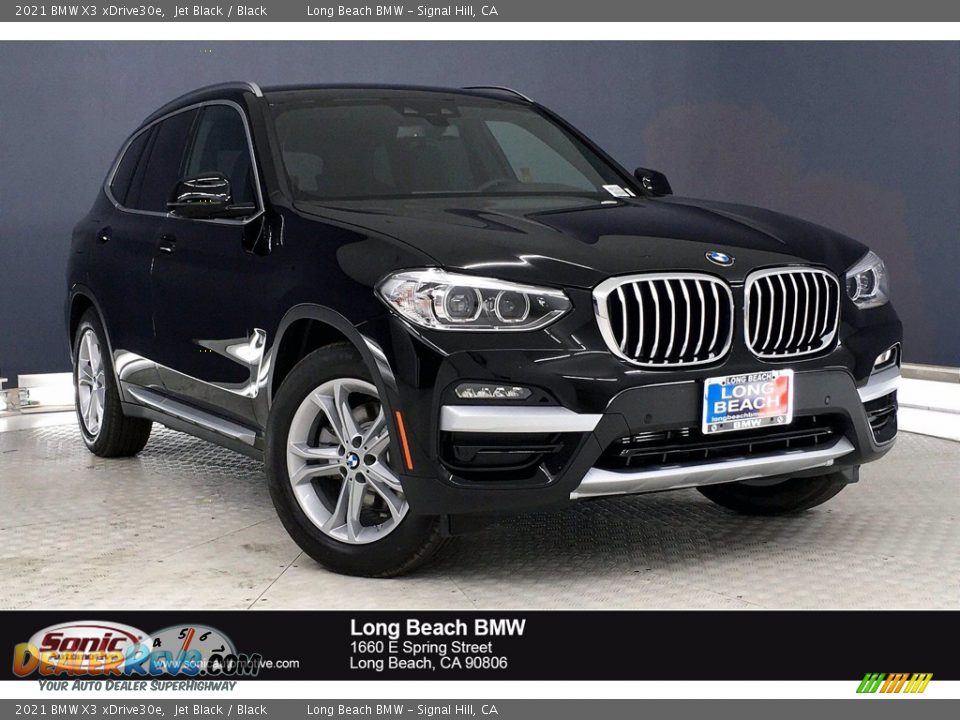 2021 BMW X3 xDrive30e Jet Black / Black Photo #1