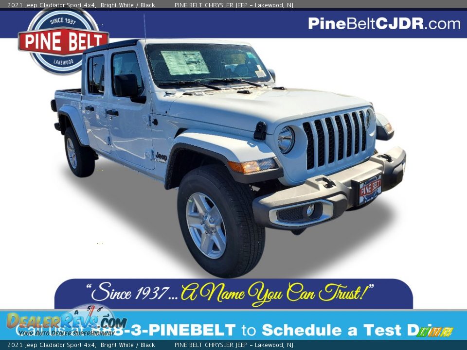 2021 Jeep Gladiator Sport 4x4 Bright White / Black Photo #1