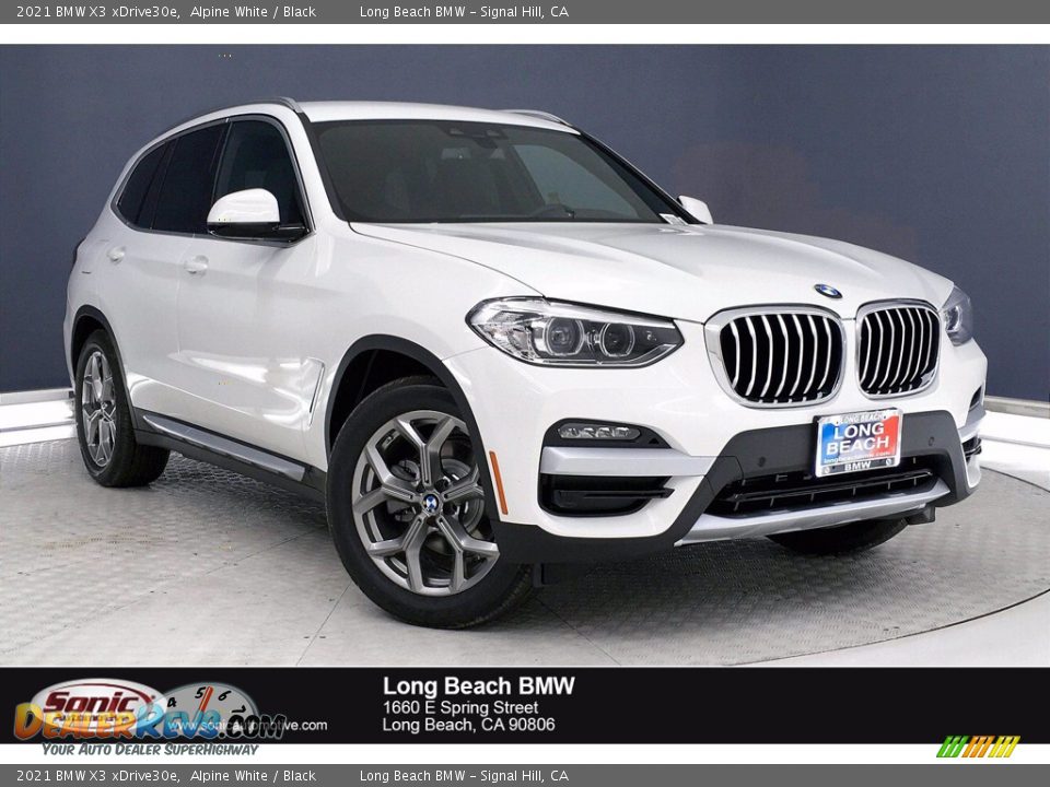 2021 BMW X3 xDrive30e Alpine White / Black Photo #1