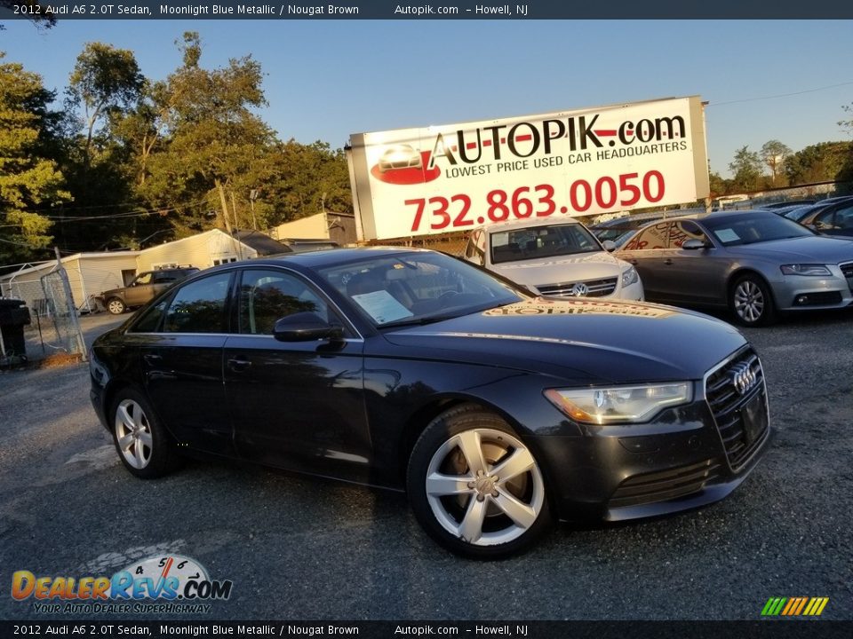 2012 Audi A6 2.0T Sedan Moonlight Blue Metallic / Nougat Brown Photo #1